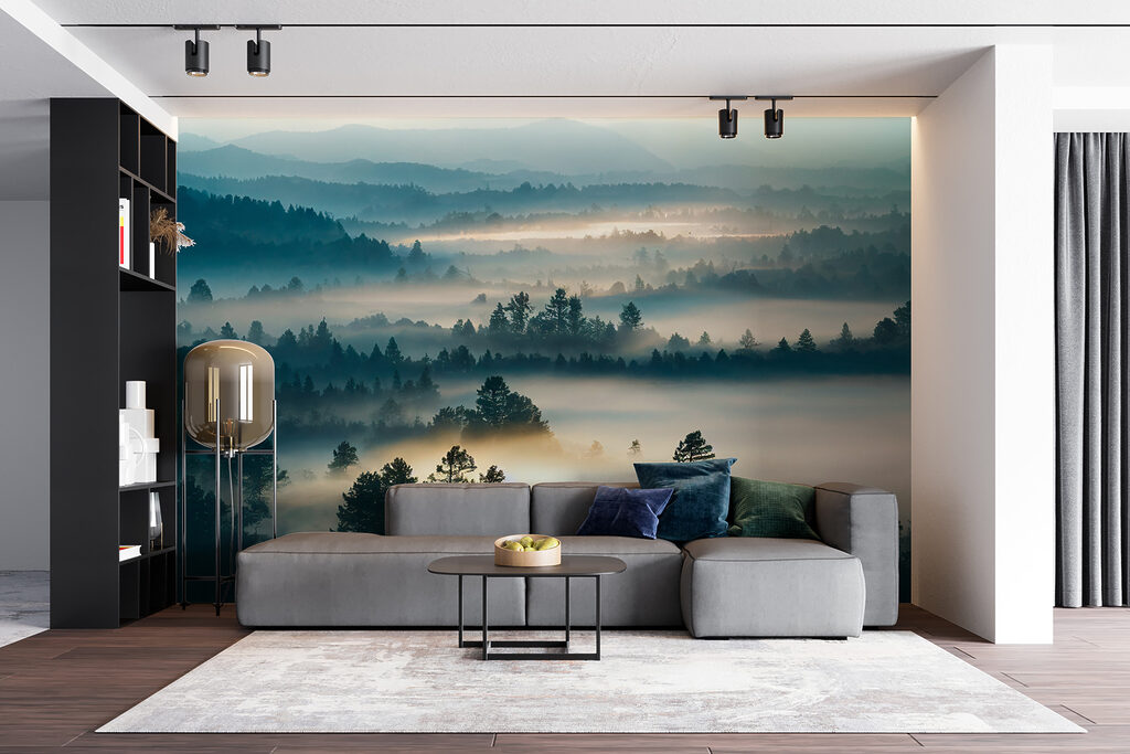 Nevelbanken tussen blauwe bosheuvels — interieur 5