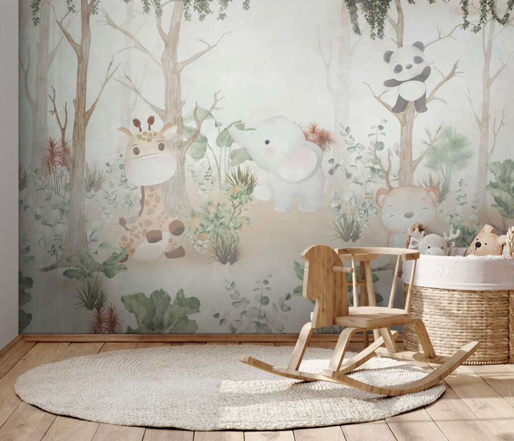 Speelse dieren in een vredig bos — interieur 4