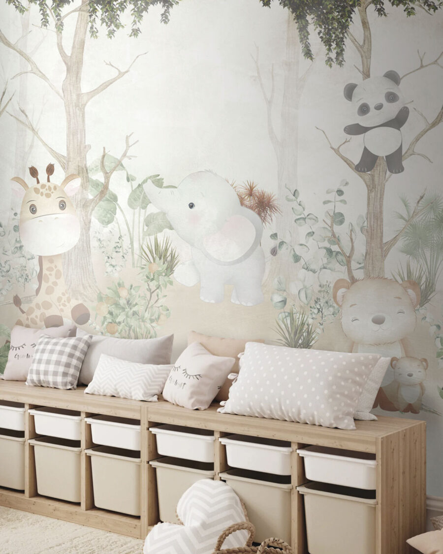 Speelse dieren in een vredig bos — interieur 5