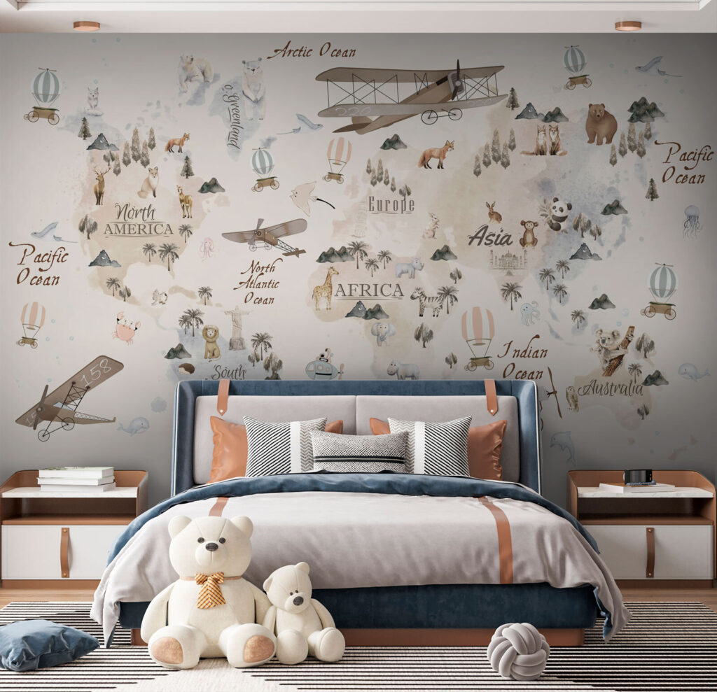 Dierenkaart met oude vliegtuigen — interieur 2