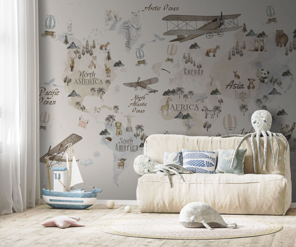Dierenkaart met oude vliegtuigen — interieur 4