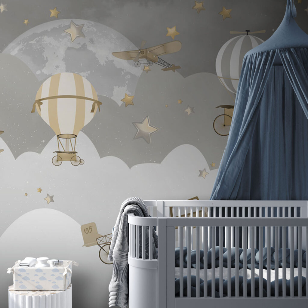 Ballonnen boven grijze wolkenranden — interieur 3