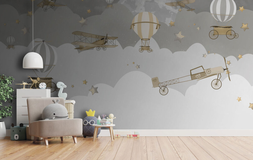 Ballonnen boven grijze wolkenranden — interieur 4