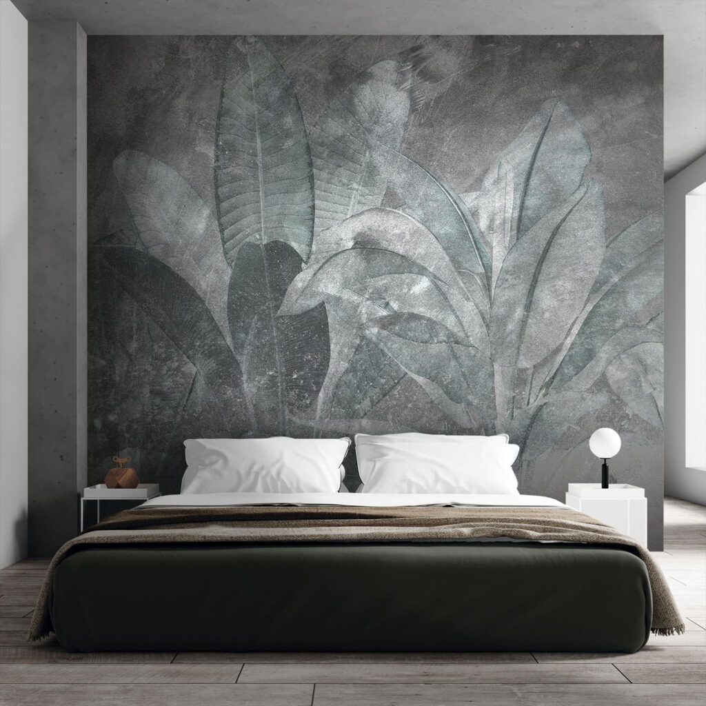 Bleekblauwe bladeren op verflagen — interieur 3