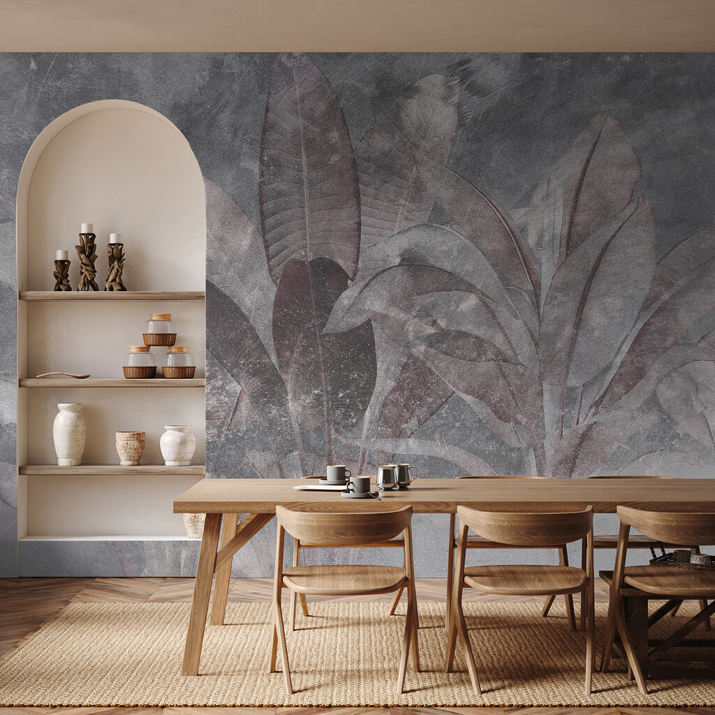 Tropenblad door verweerde mist — interieur 1