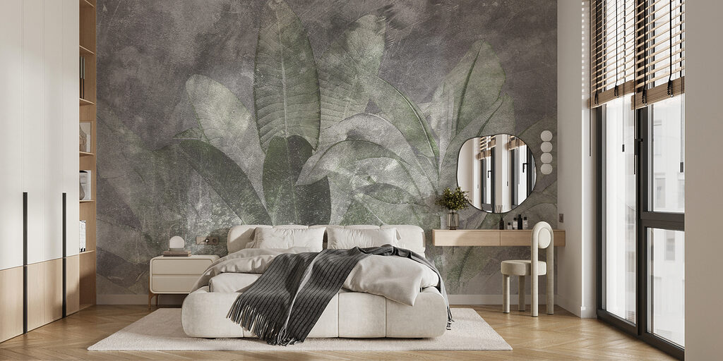 Tropenblad door verweerde mist — interieur 1
