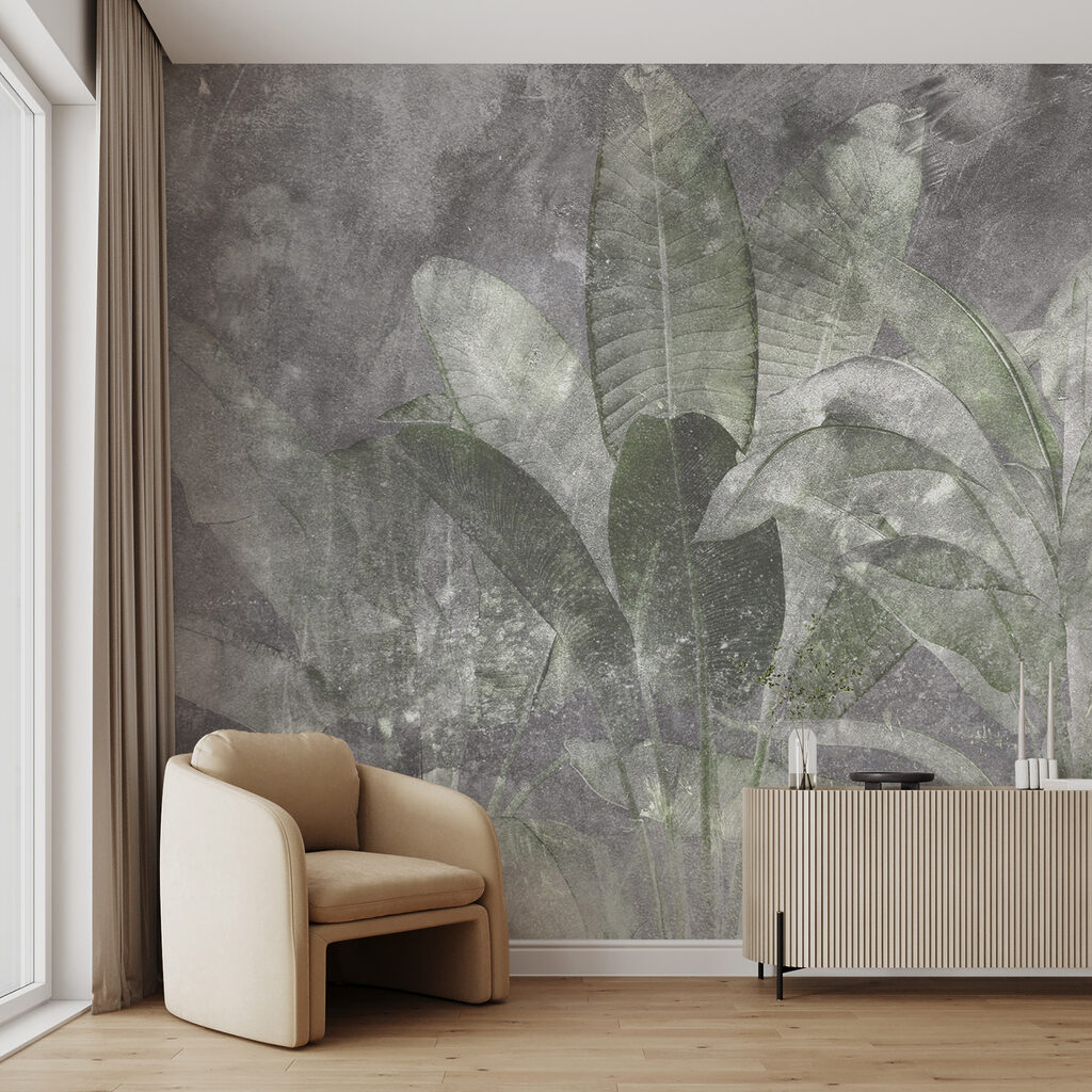 Tropenblad door verweerde mist — interieur 2