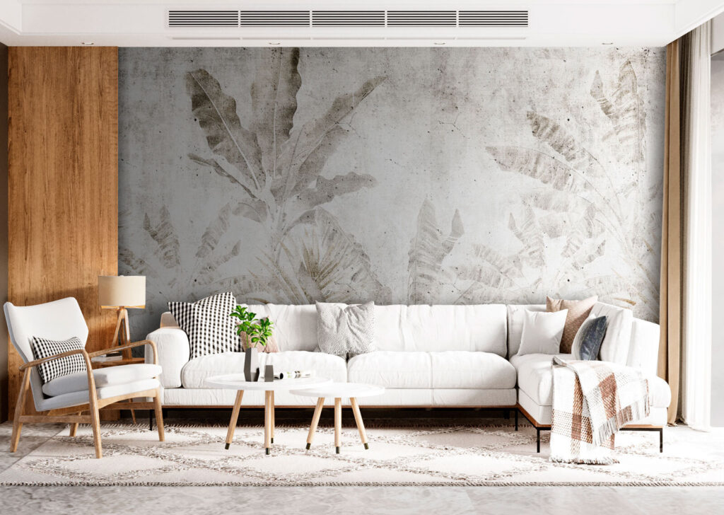 Zandkleurige jungle op wit — interieur 3