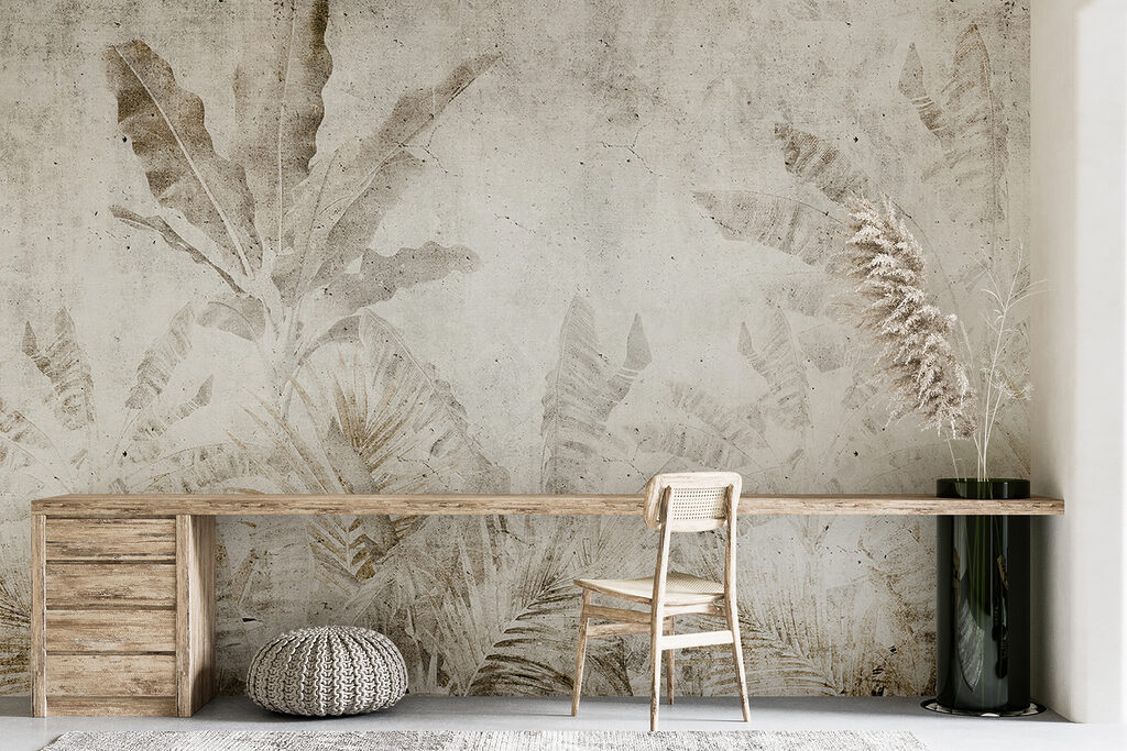 Zandkleurige jungle op wit — interieur 6