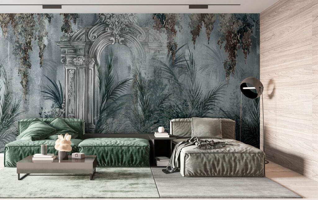Elegante boog te midden van weelderig groen — interieur 3