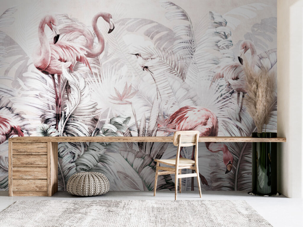 Flamingo’s tussen fijne grijstakken — interieur 5