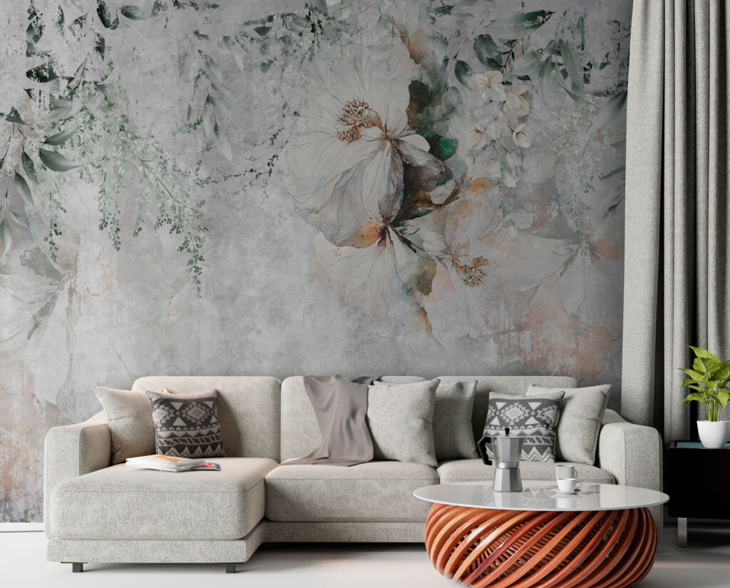 Bloemen verdwijnen in verf — interieur 3