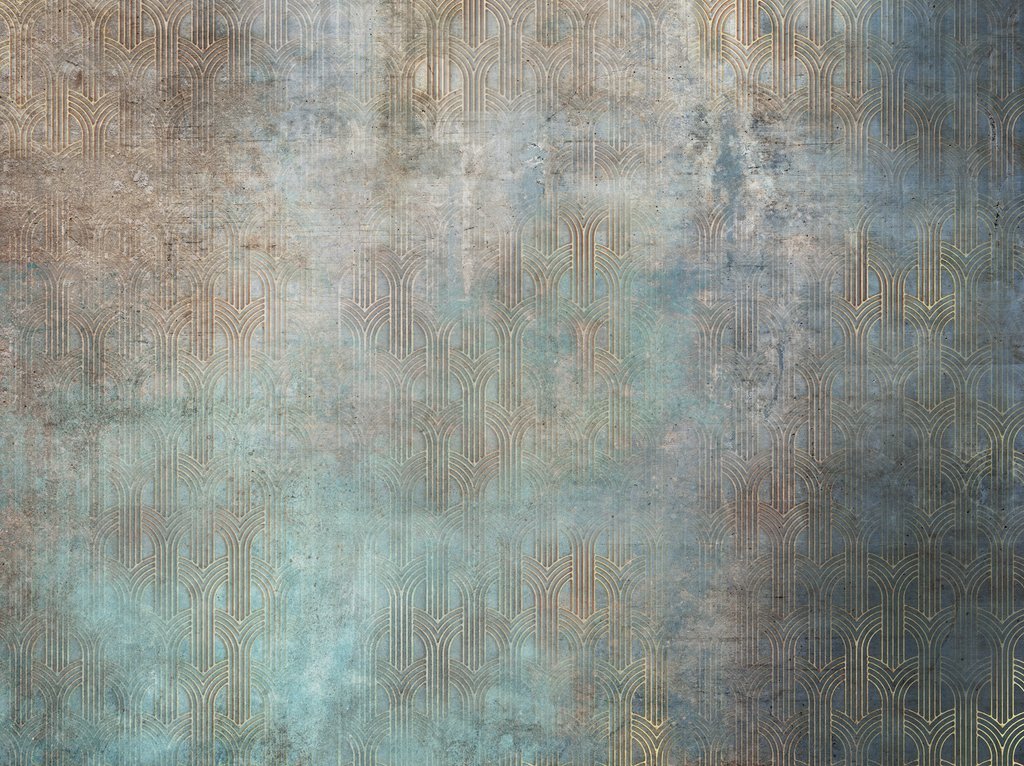 Blauw met warme sporen — volledig ontwerp