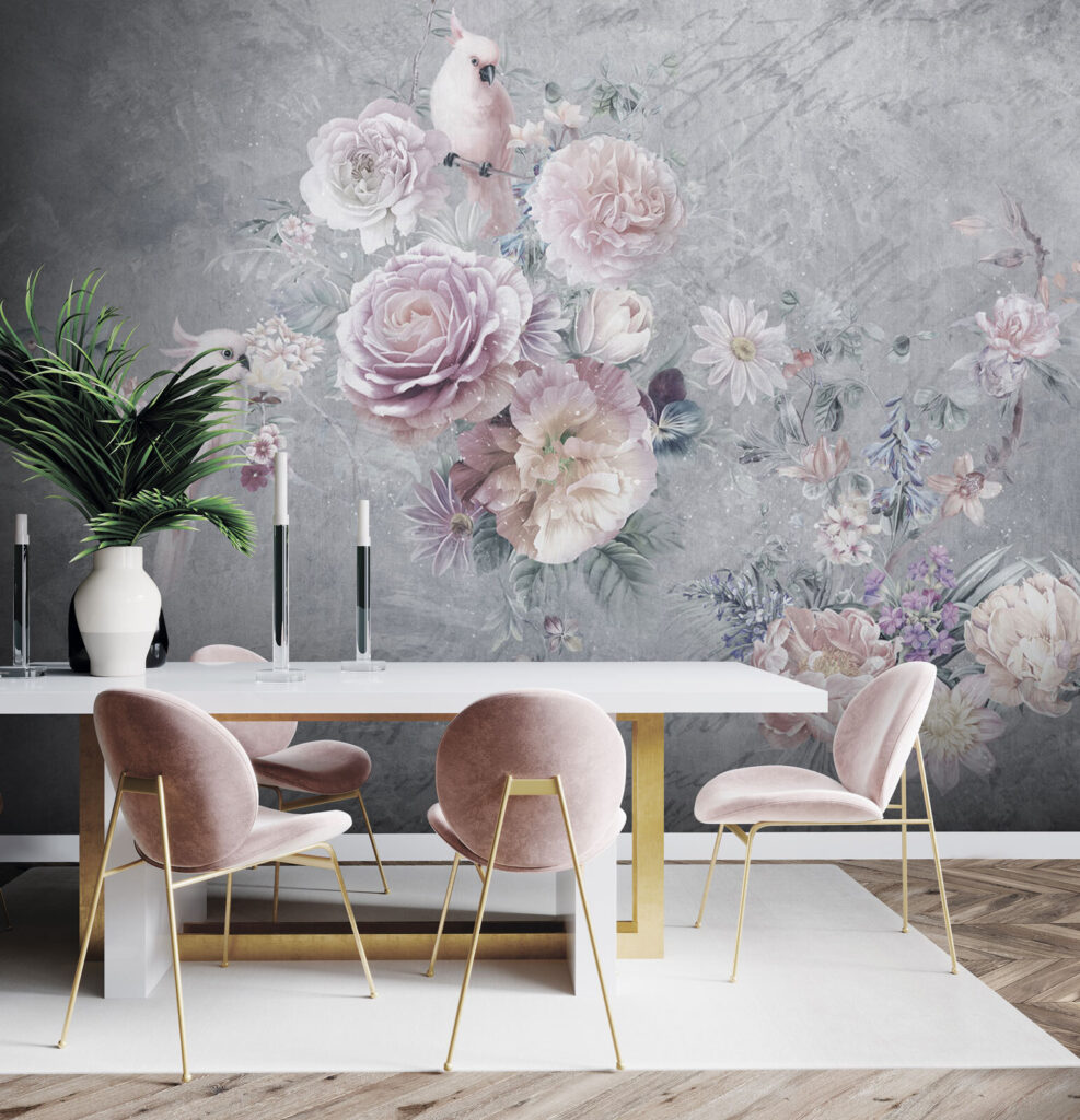 Vogels tussen verweerde rozen — interieur 4