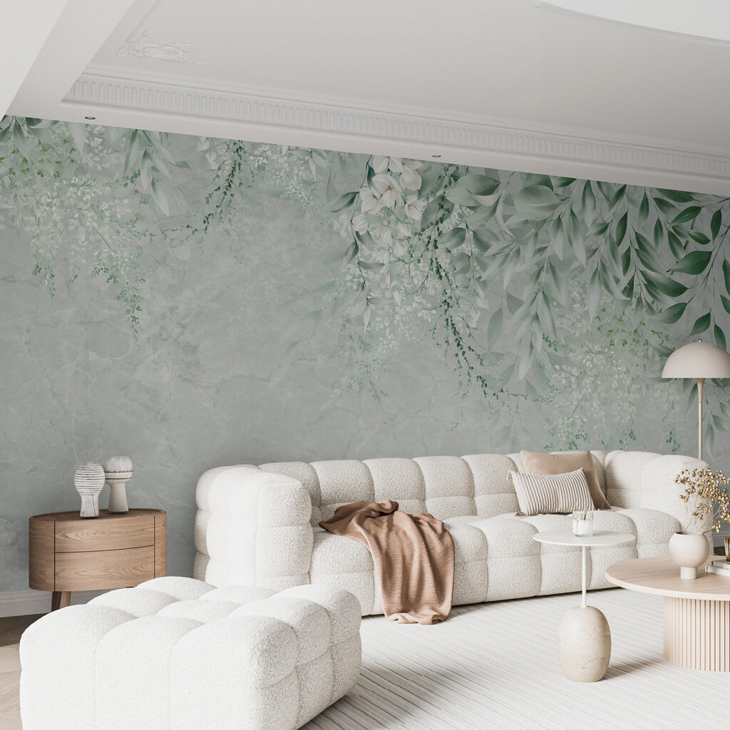 Hangende ranken op bleekgroen — interieur 6