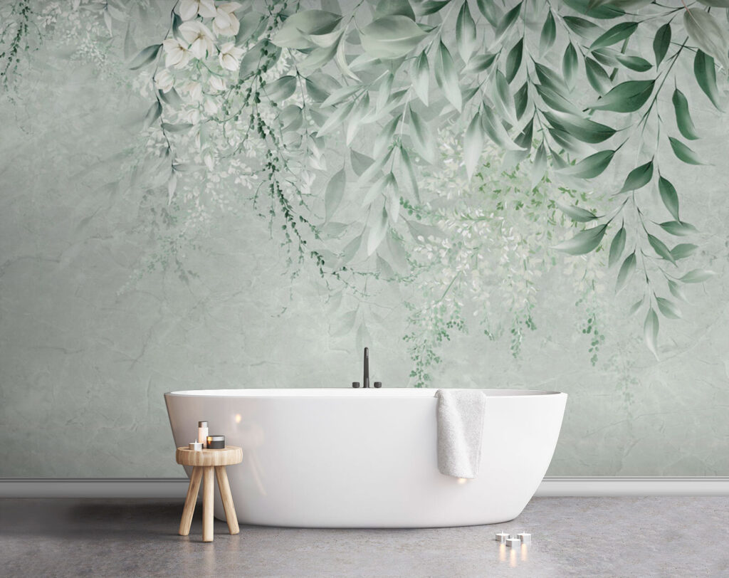 Hangende ranken op bleekgroen — interieur 5