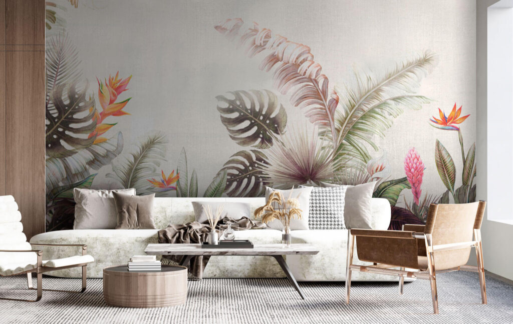 Tropische bloei langs onderrand — interieur 2