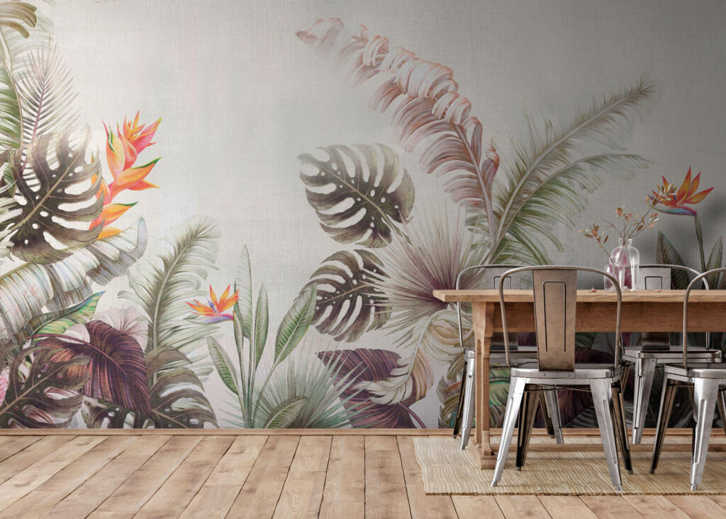 Tropische bloei langs onderrand — interieur 1
