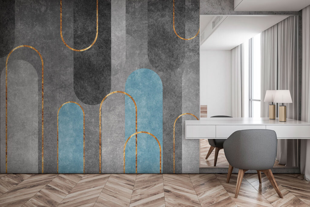 Grijze bogen met goudranden — interieur 1