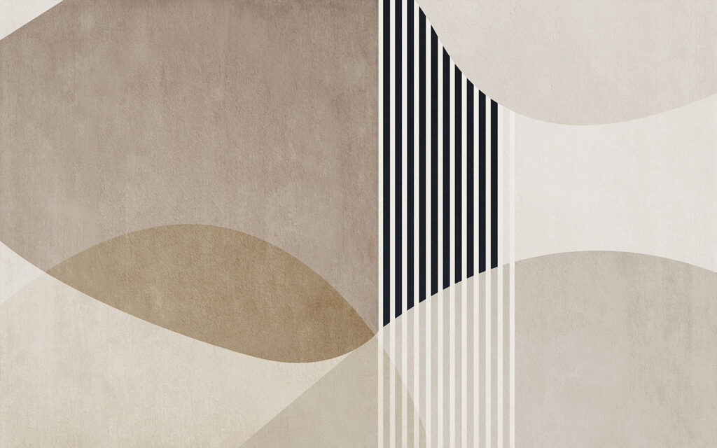 Abstracte vormen in neutrale tinten — volledig ontwerp