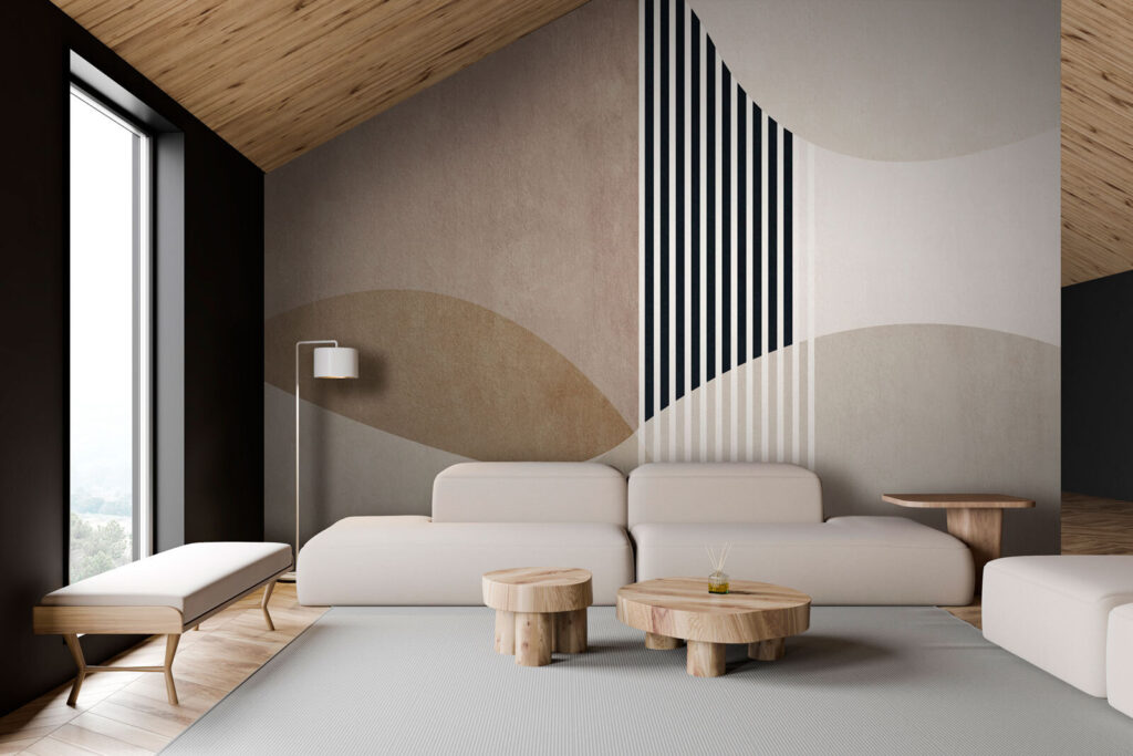 Abstracte vormen in neutrale tinten — interieur 1