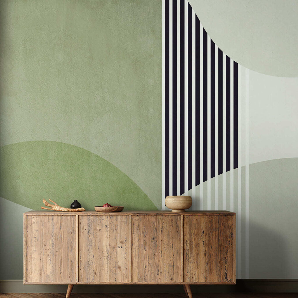 Een groen en zwart geometrisch ontwerp — interieur 1