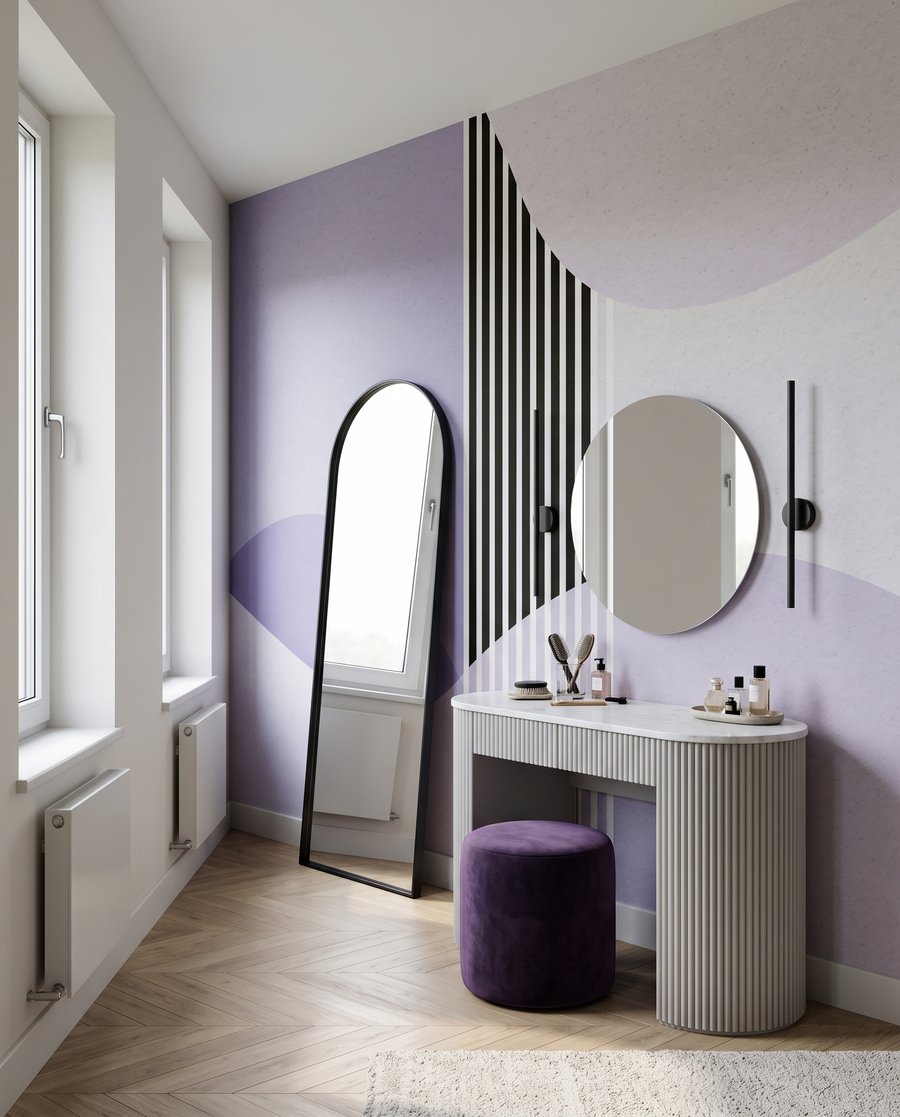 Strepen tussen ronde vormen — interieur 1