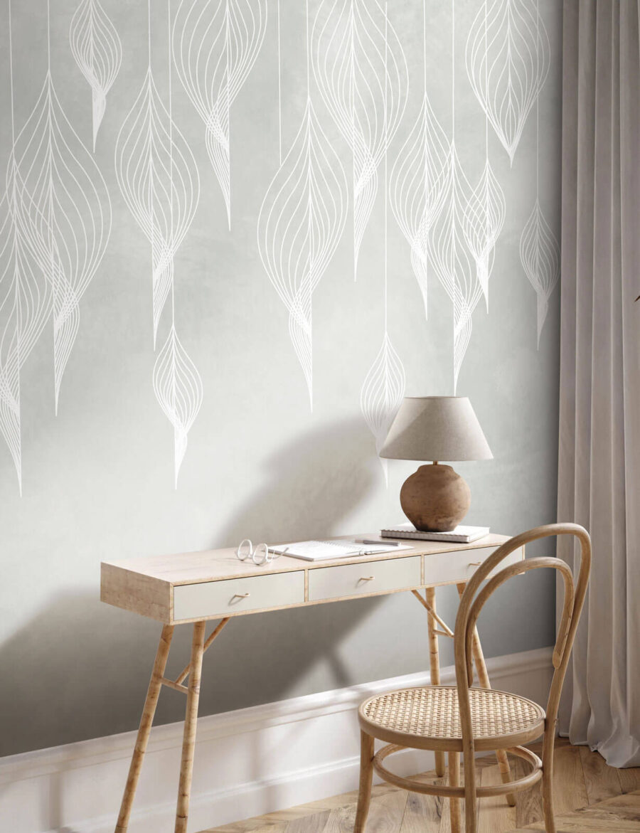 Witte bladcontouren hangen neer — interieur 3