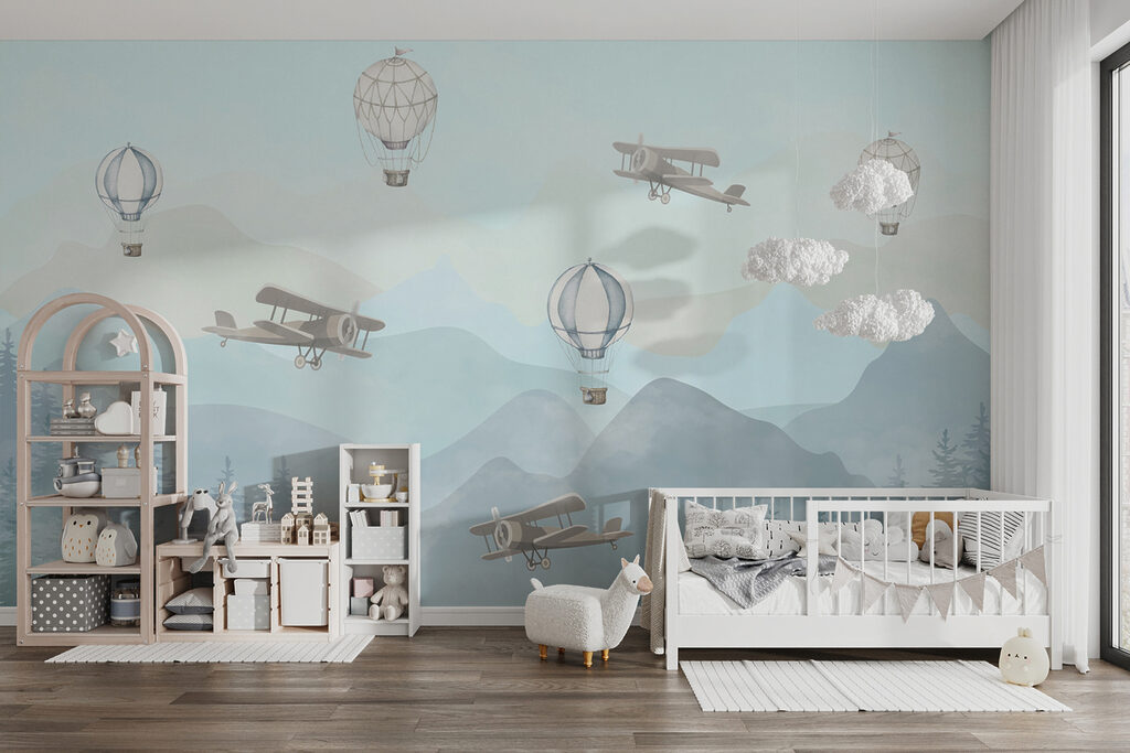 Vliegtuigjes boven bleke bergen — interieur 5