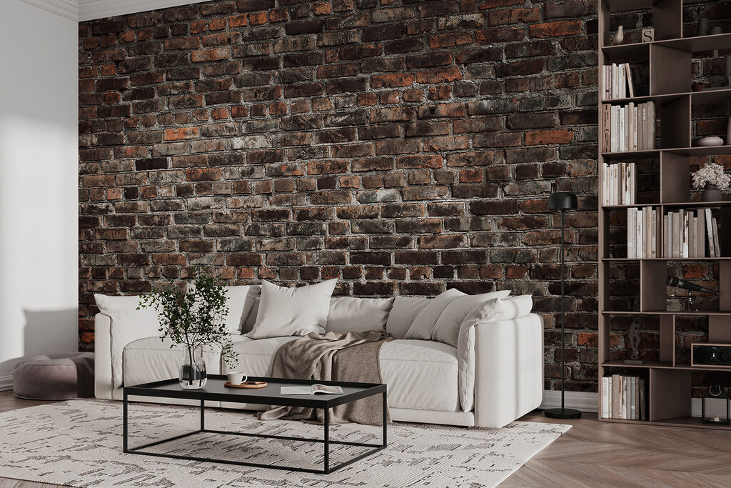 Verweerde baksteen met roestvlekken — interieur 4
