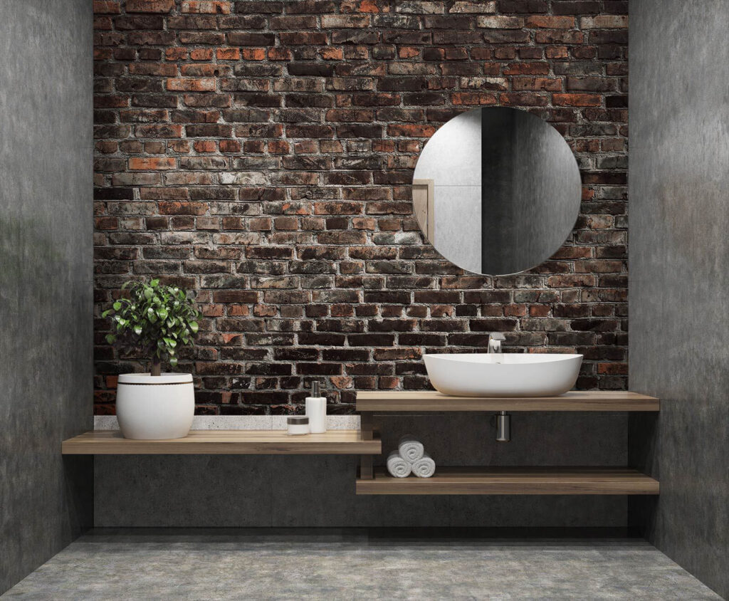 Verweerde baksteen met roestvlekken — interieur 3