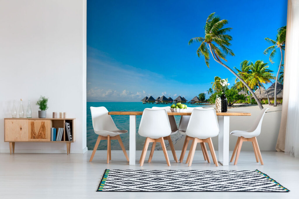 Palmstrand met een rietenhut — interieur 3