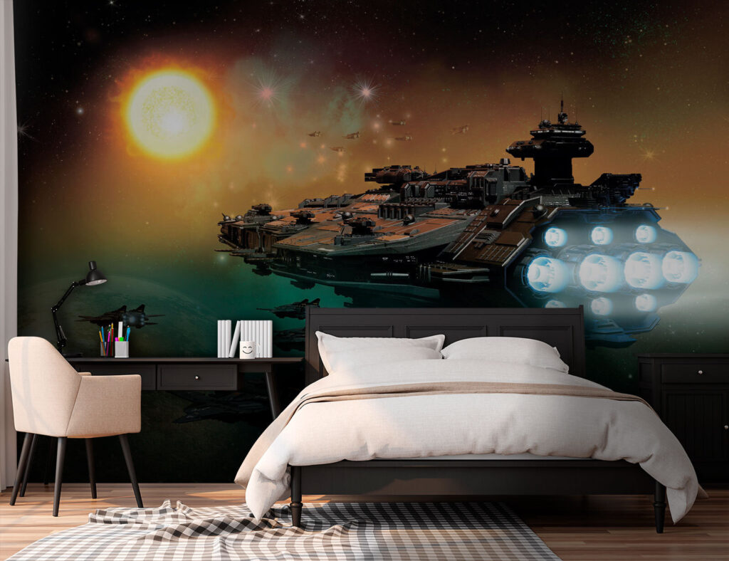 Ruimteschepen voor gloeiende zon — interieur 1