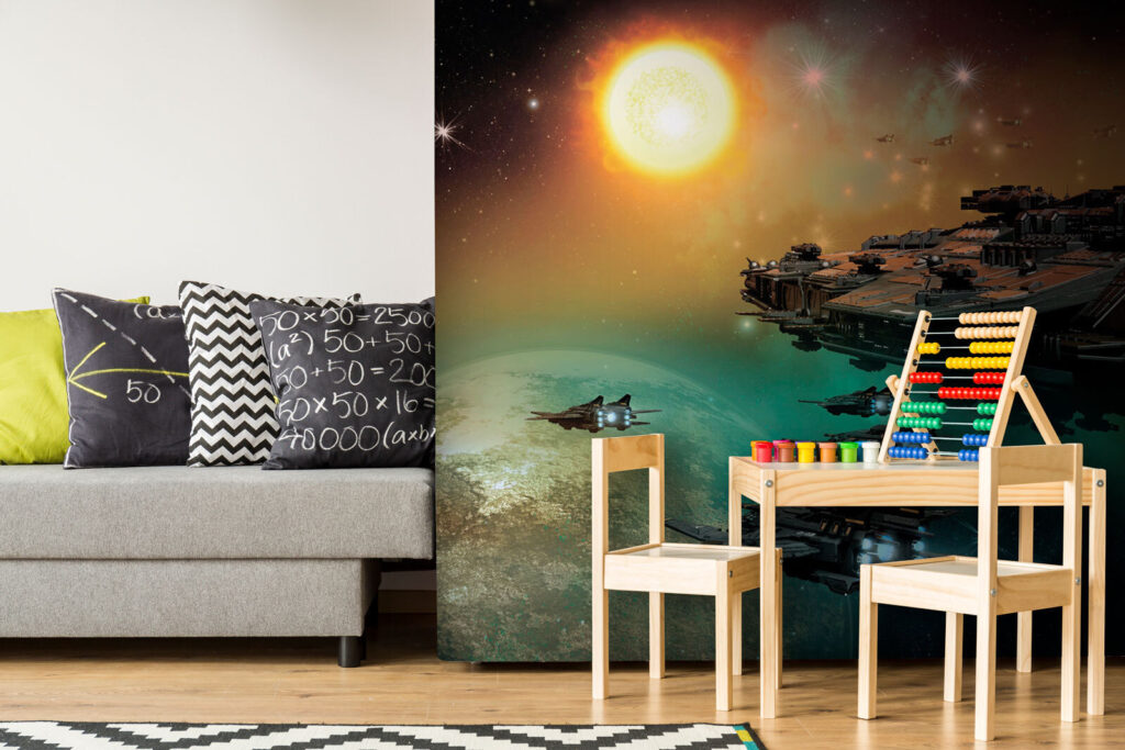 Ruimteschepen voor gloeiende zon — interieur 2