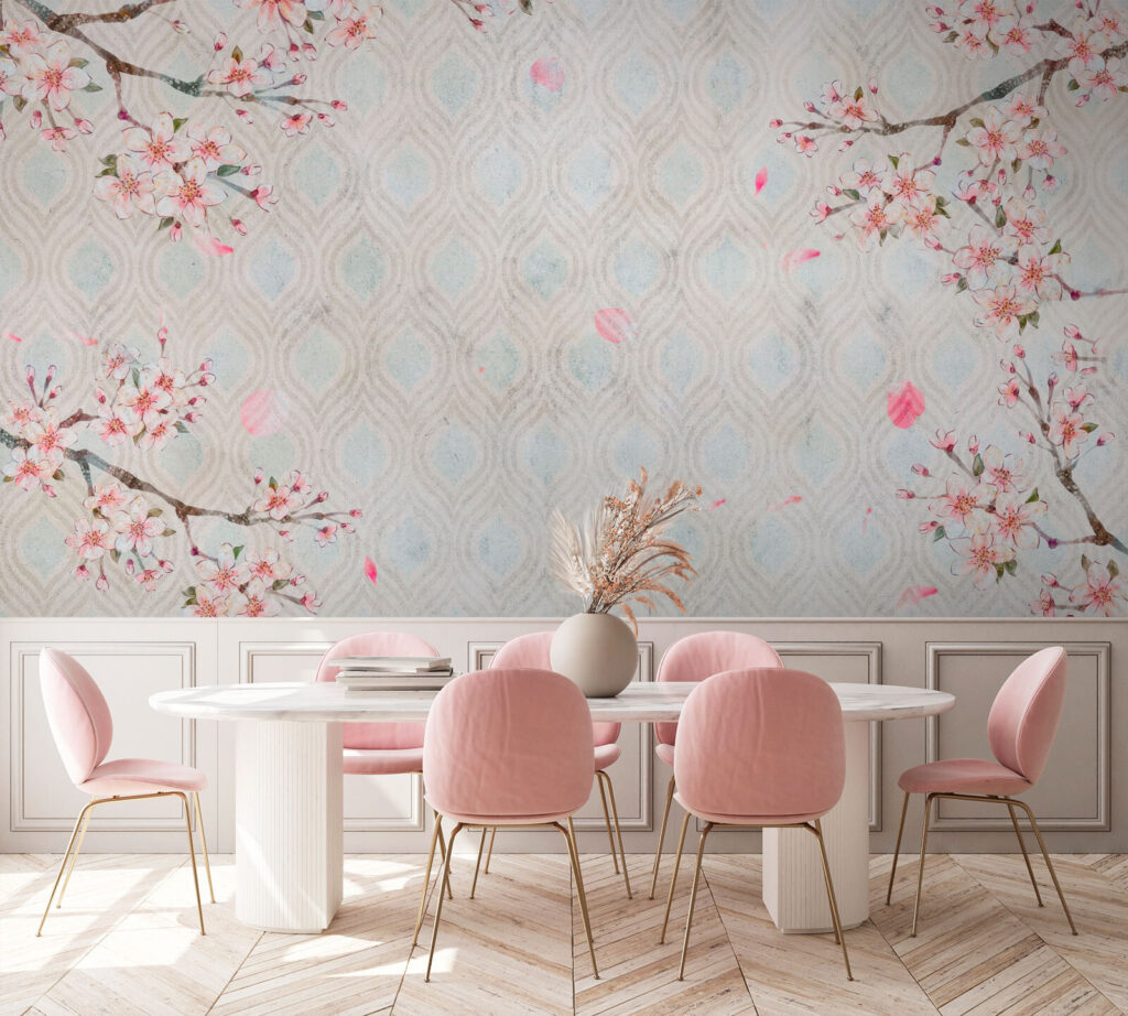 Bloesem rond een sierpatroon — interieur 1