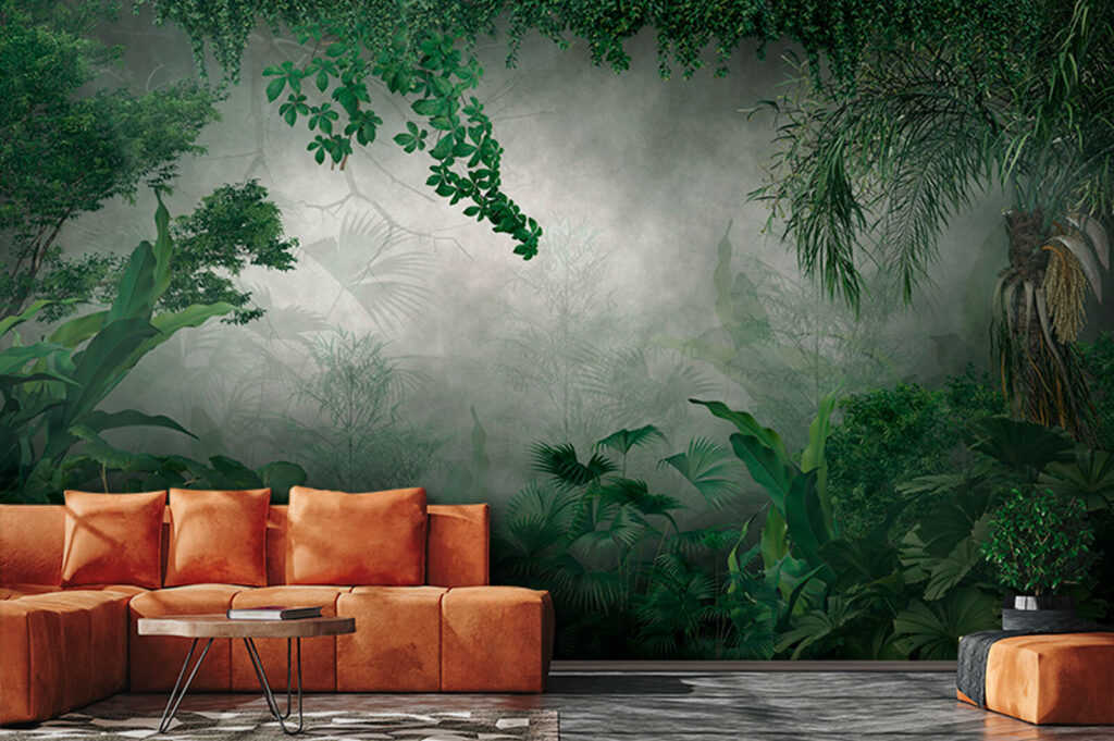 Groene jungle in nevel — interieur 1