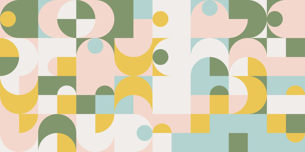 Pastelvlakken in geometrisch ritme — volledig ontwerp