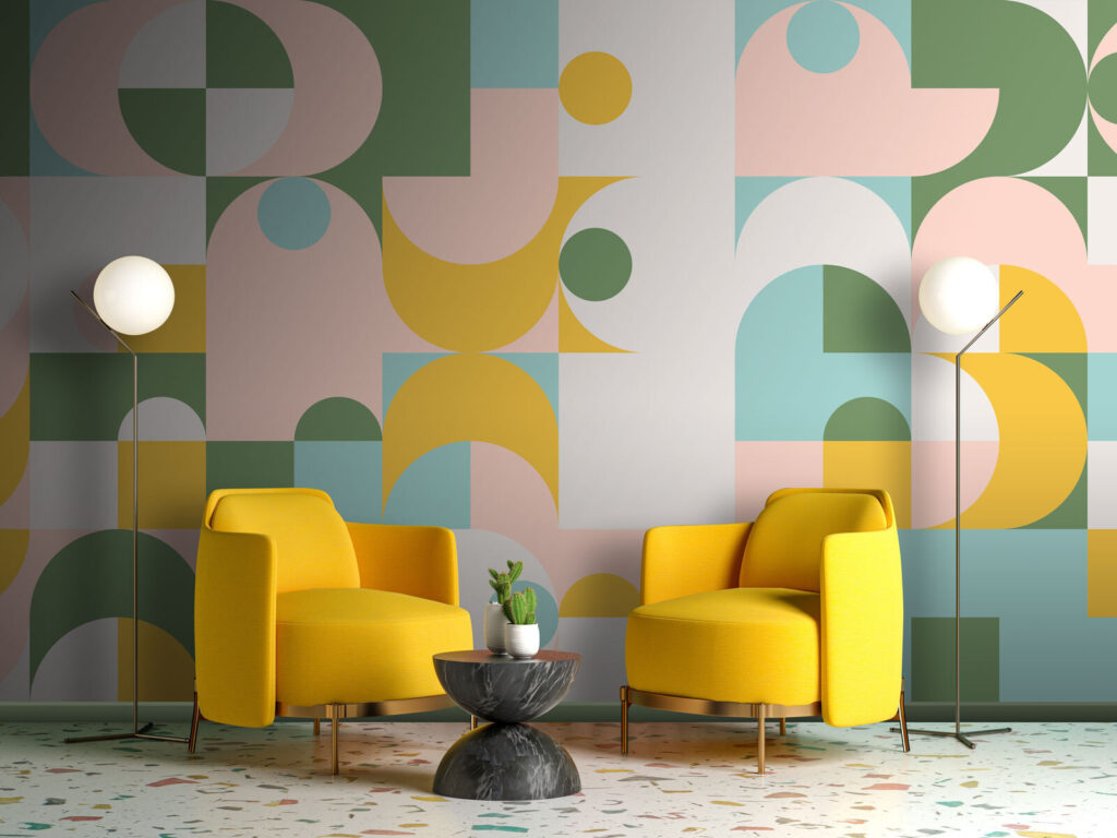 Pastelvlakken in geometrisch ritme — interieur 1