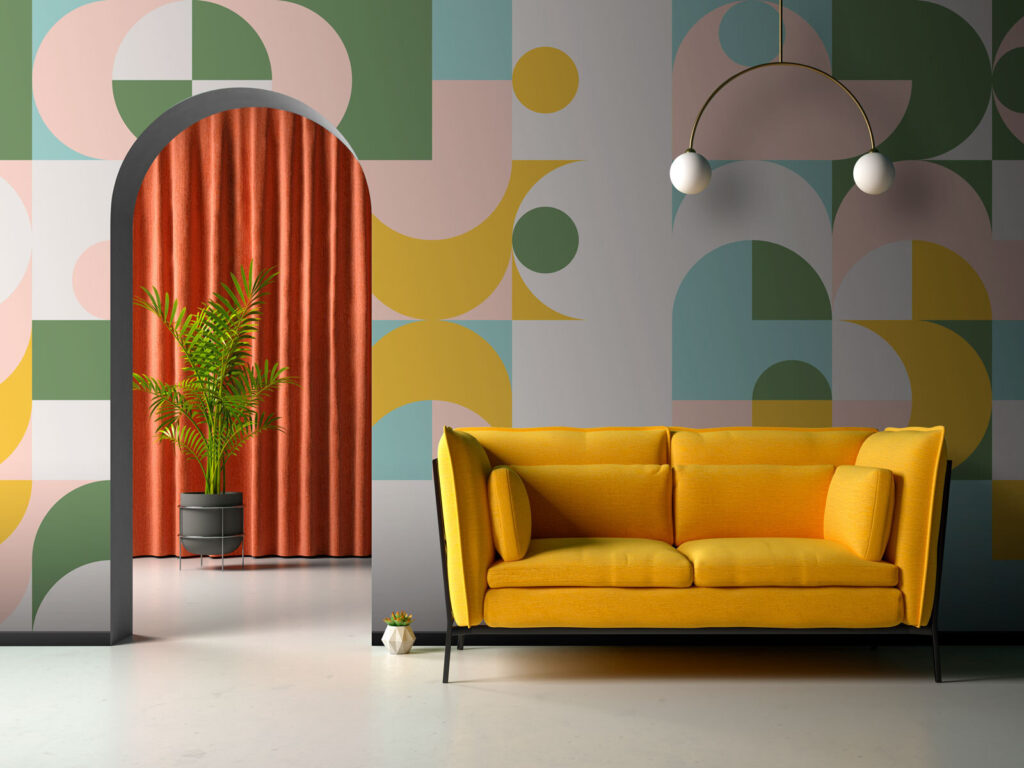 Pastelvlakken in geometrisch ritme — interieur 2