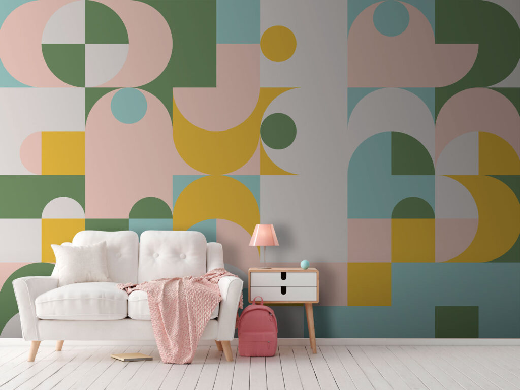 Pastelvlakken in geometrisch ritme — interieur 3