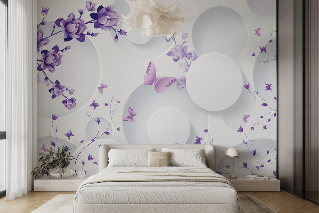 Lila bloemen tussen cirkels — interieur 4