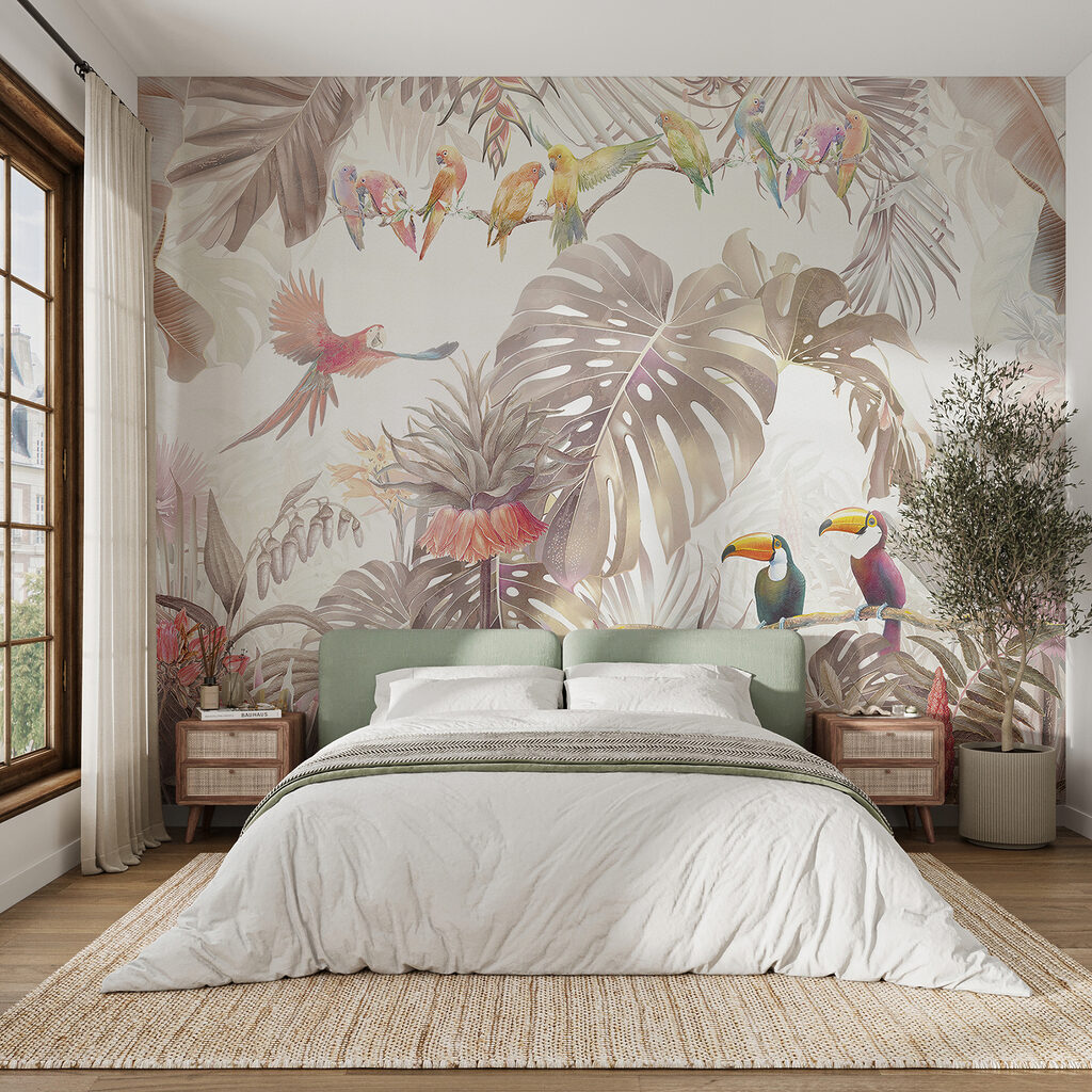 Toekans tussen bleke tropenbladeren — interieur 5
