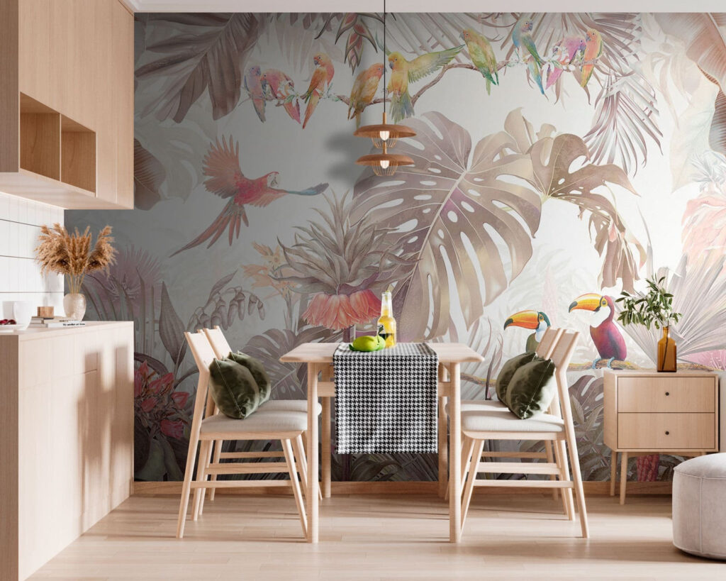 Toekans tussen bleke tropenbladeren — interieur 3