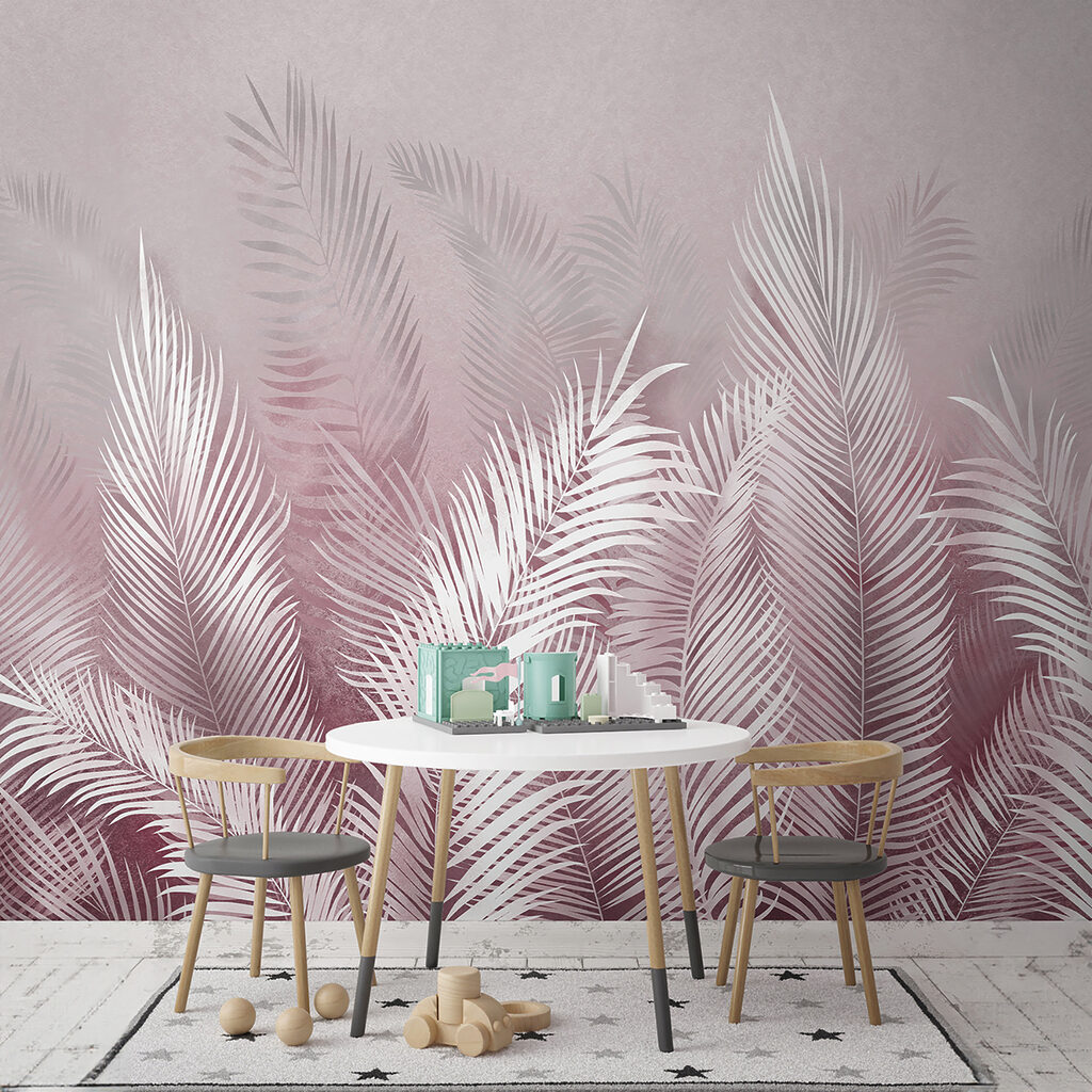 Witte palmveren groeien omhoog — interieur 2