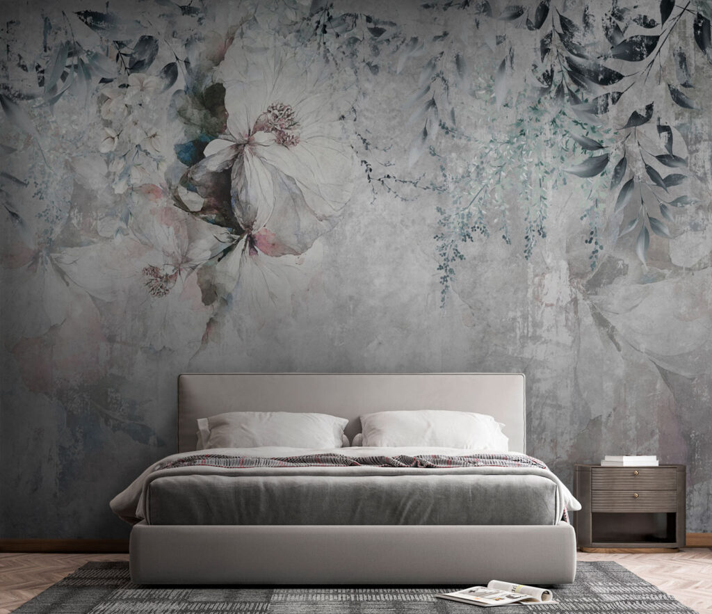 Hangende bloemen op grijs — interieur 2