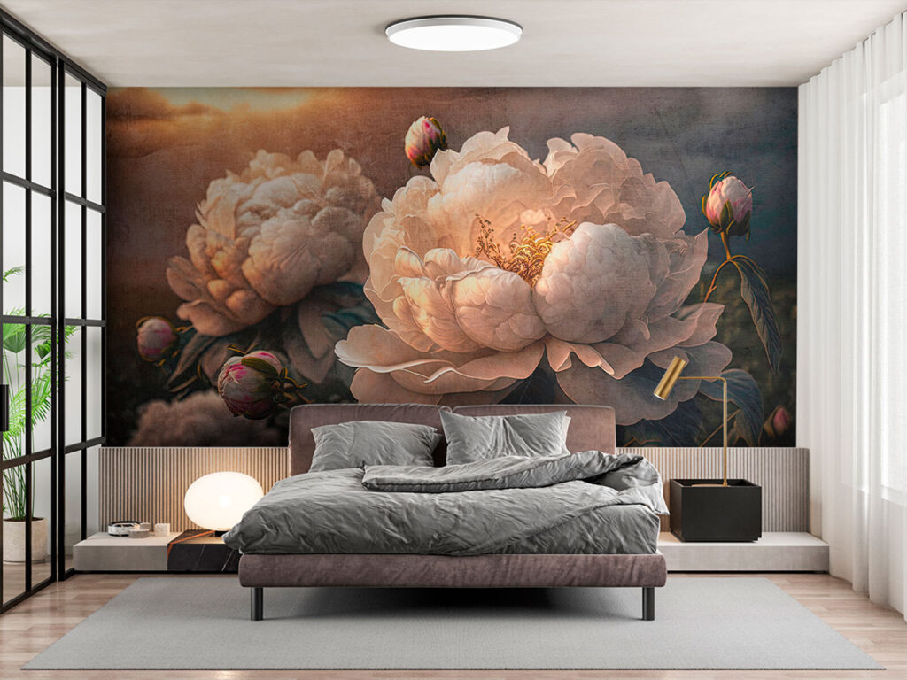 Pioenrozen onder dreigende wolken — interieur 2