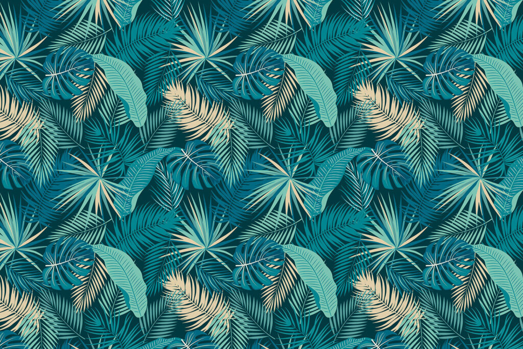 Palmen in oceaankleuren — volledig ontwerp