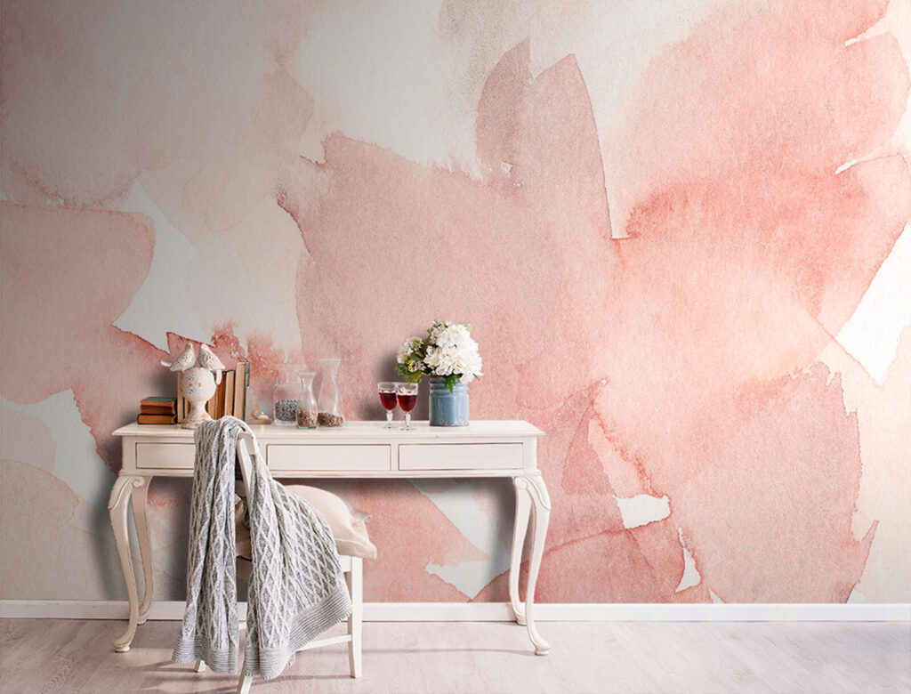 Roze aquarelbladeren — interieur 1