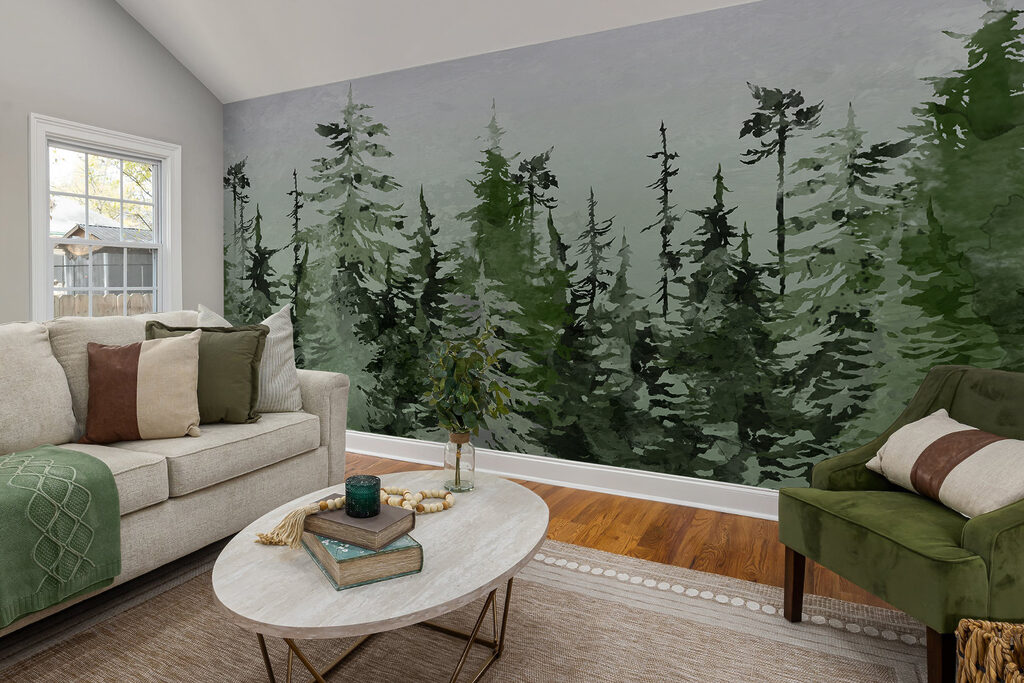 Getekende dennen in groentinten — interieur 5