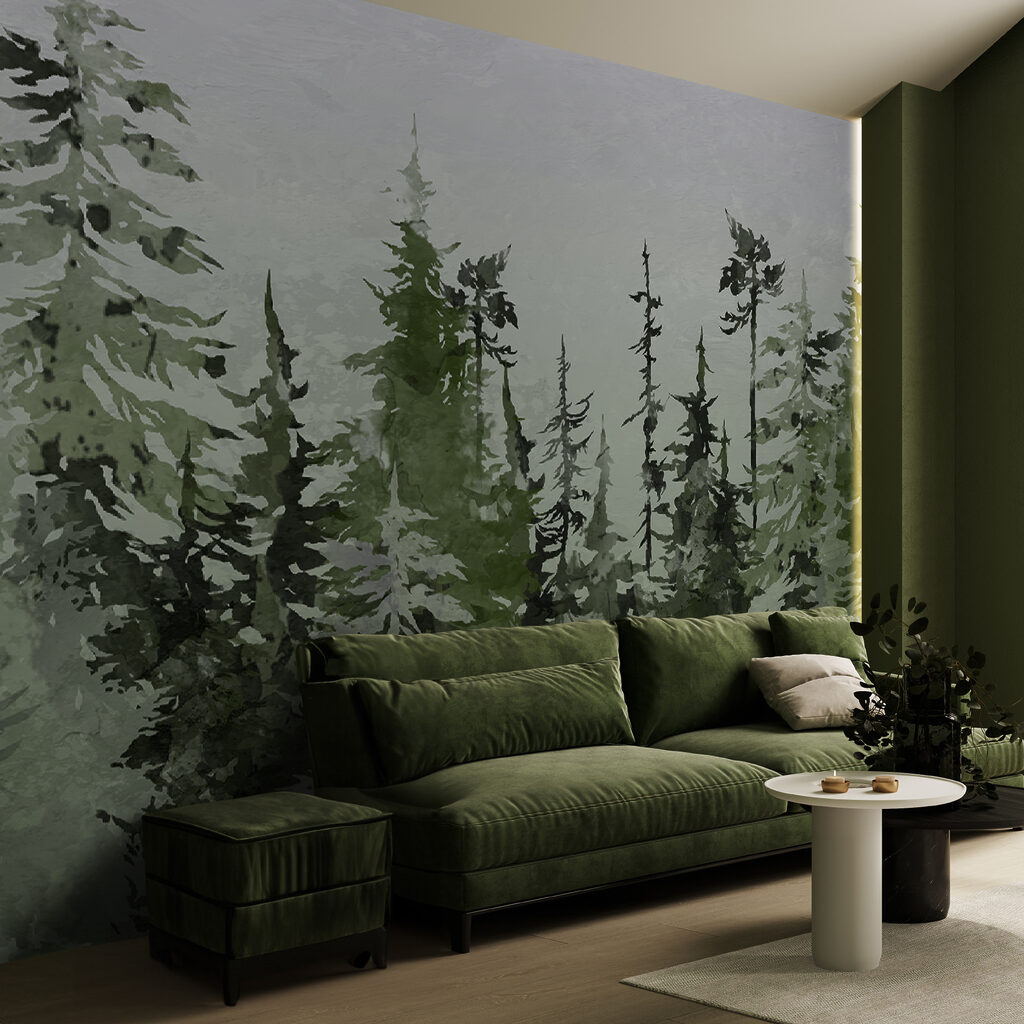 Getekende dennen in groentinten — interieur 4